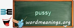 WordMeaning blackboard for pussy